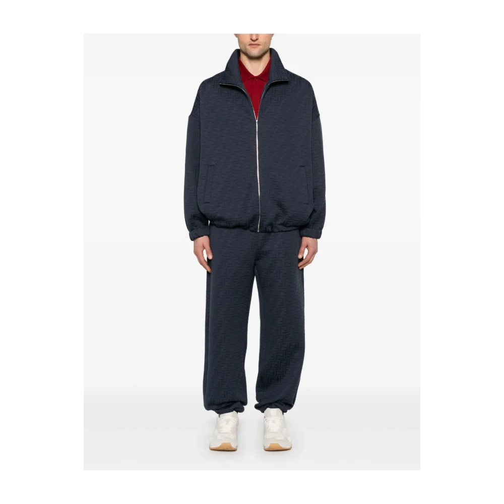 Fendi Blauwe Elastische Taillebroek Gemaakt in Italië Blue Heren