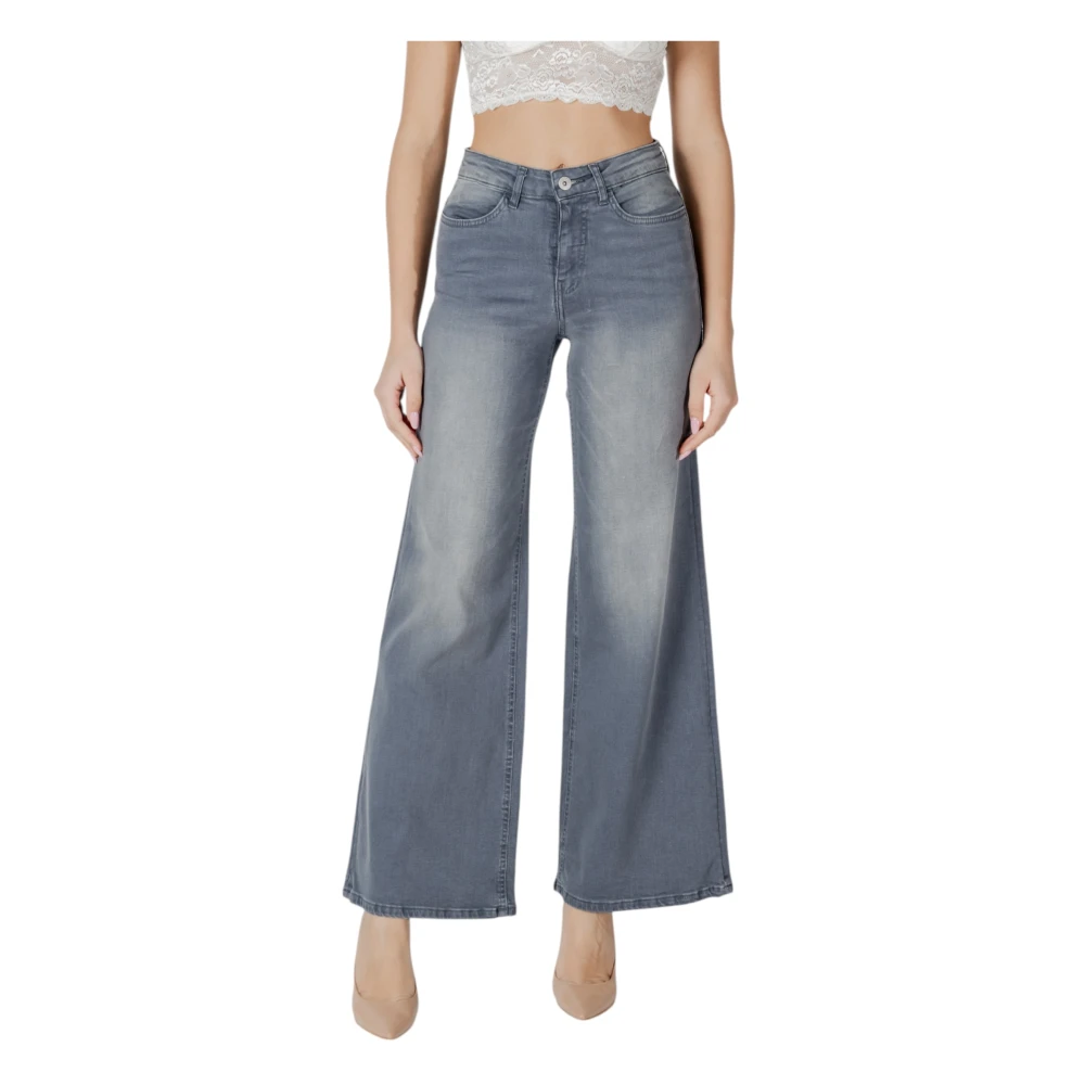 Ichi Women's Blue Wide Jeans,, Bootcut Jeans For Fall/Winter Collection W32 L34