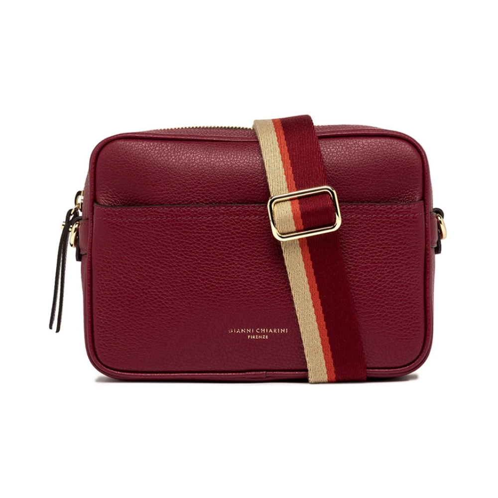 Gianni Chiarini Vierkante Leren Crossbody Tas Red Dames