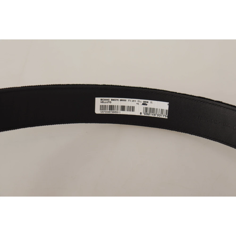 Dolce & Gabbana Luxe Velvet Leren Riem Black Heren