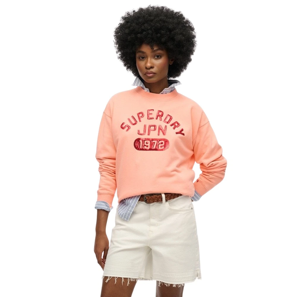 Superdry Donna Arancione Felpa Da Varsity - Immagine 2