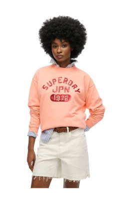 Embellished Varsity Loose Crew