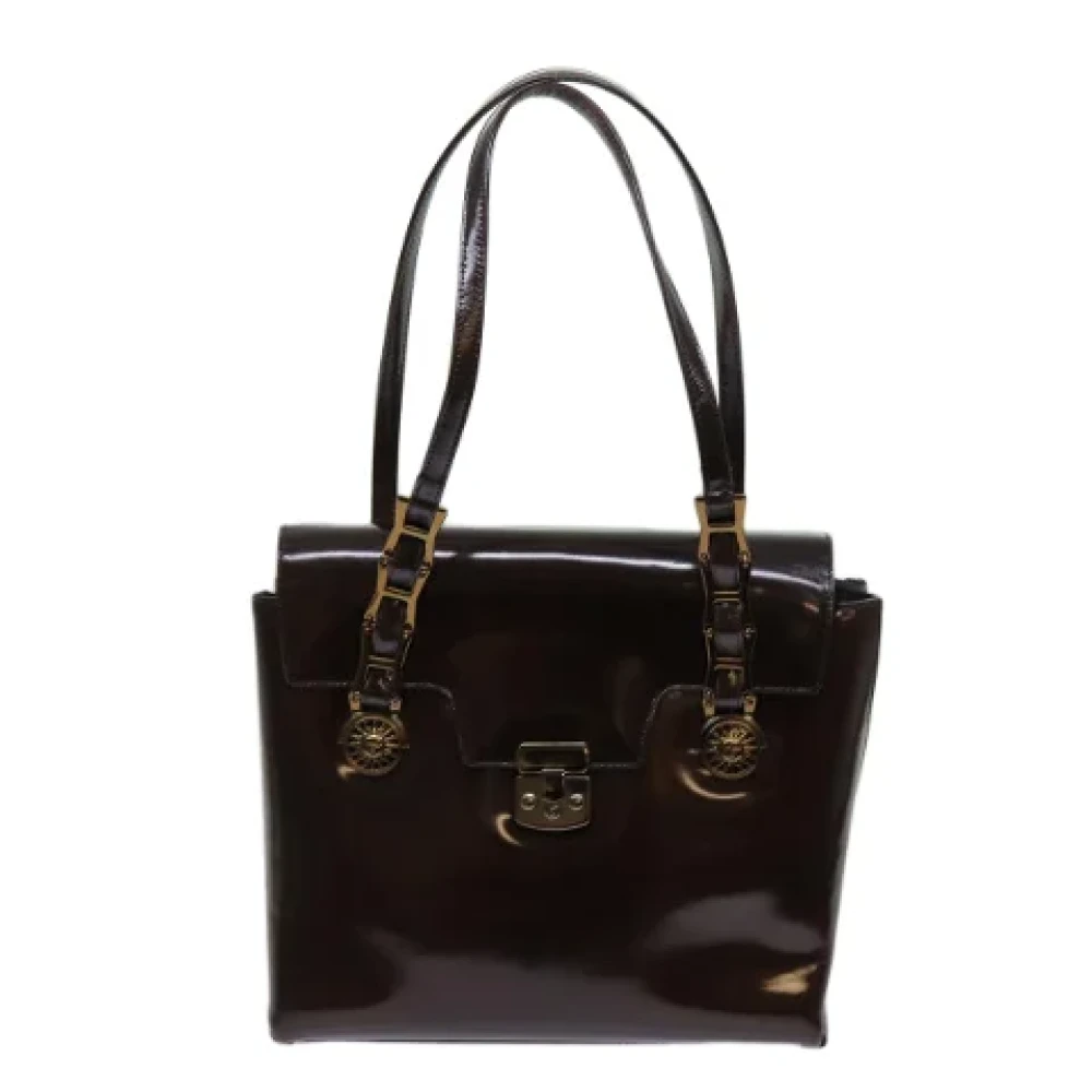Versace Pre-owned Leather shoulder-bags Brown Dames