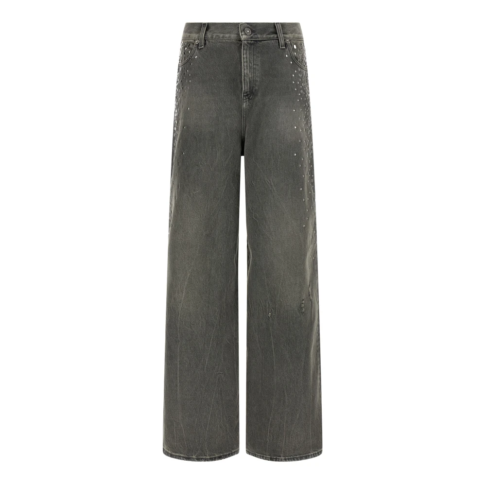 Golden Goose Women's Gray Wide Jeans, W29, Journey Boyfriend Jeans