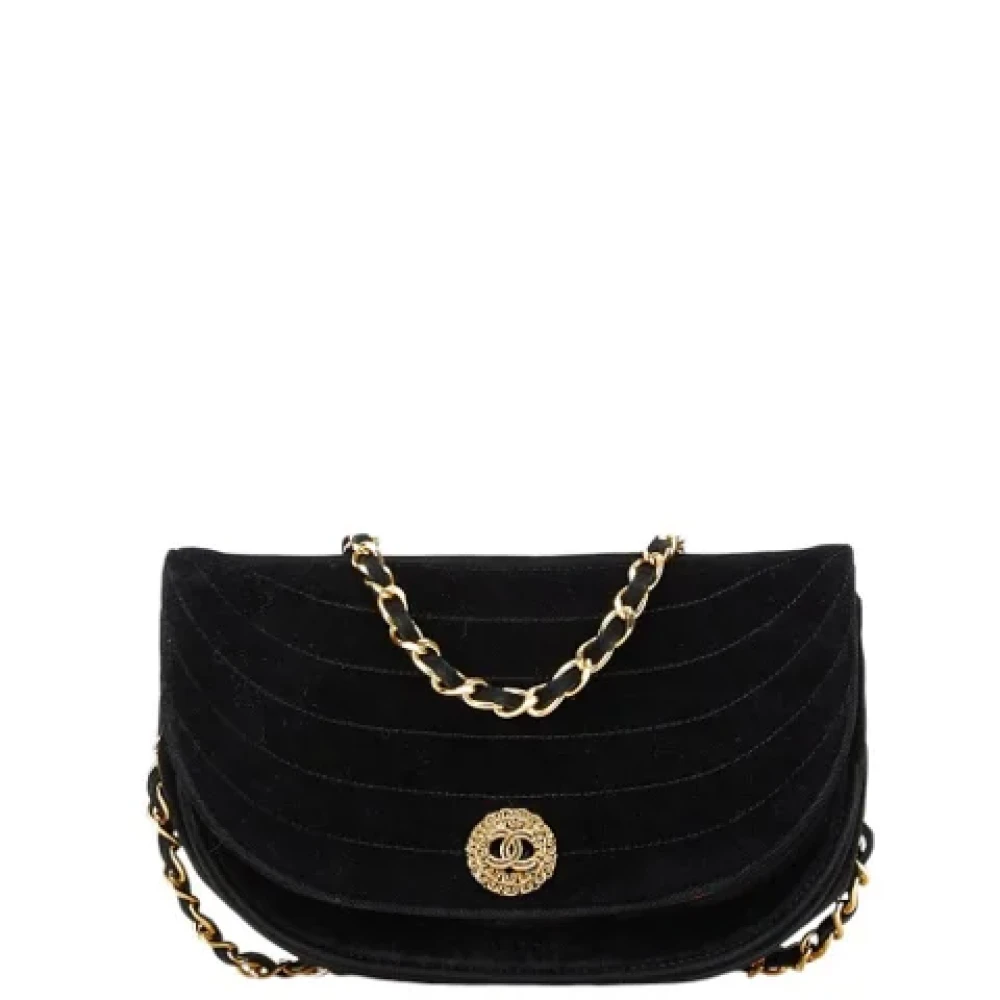 Chanel Vintage Pre-owned Suede chanel-bags Black Dames