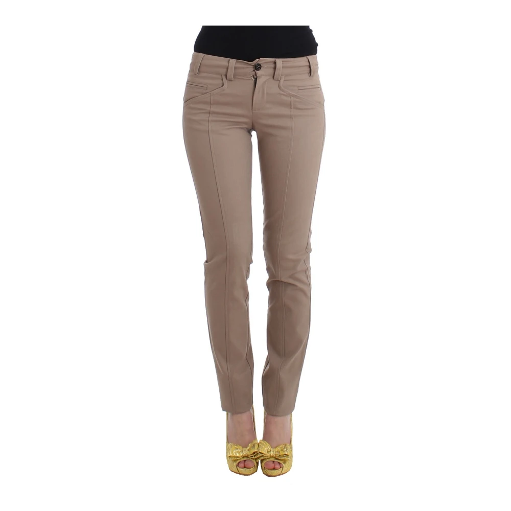 Cavalli Class Beige Dress Skinny Slim Straight Chinos Trousers - Female - Slim-Fit Trousers - Beige - S - Trousers - Image 1