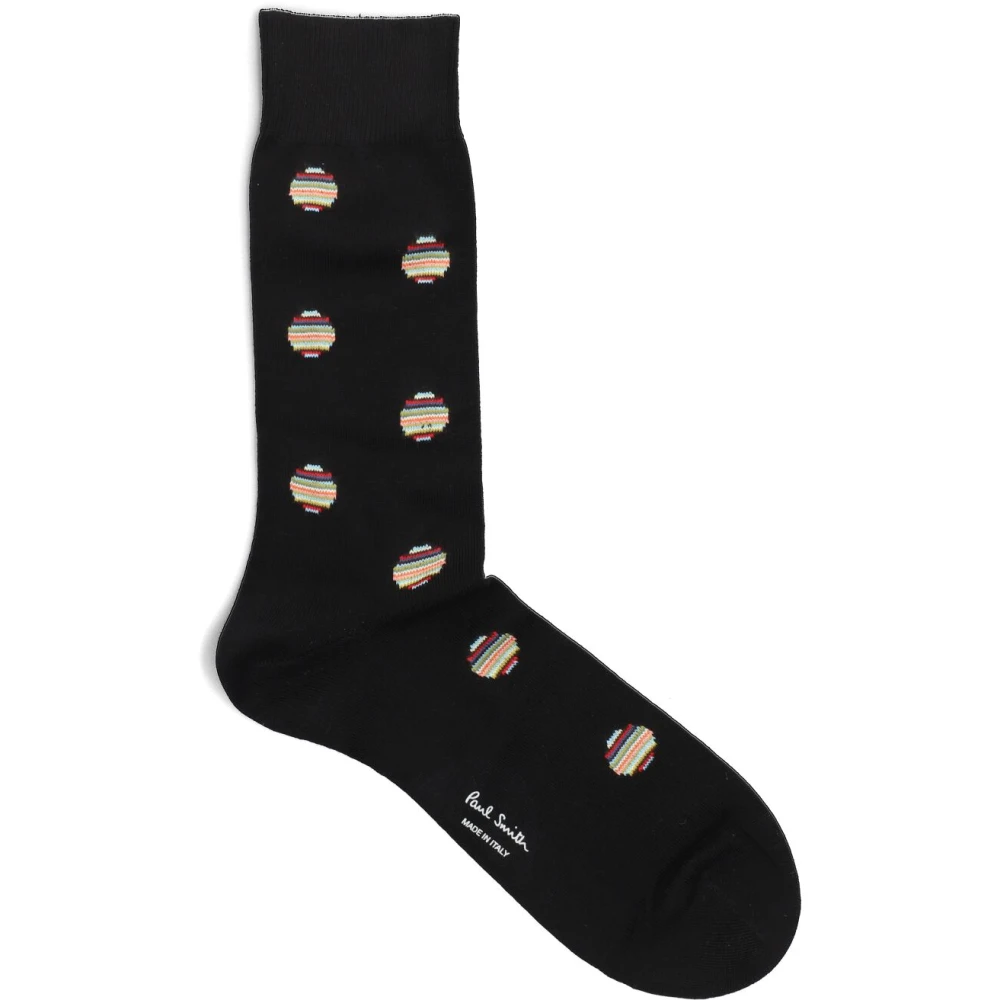 Paul Smith Heren Gestreepte Sokken Polka Dot Stijl Black Heren