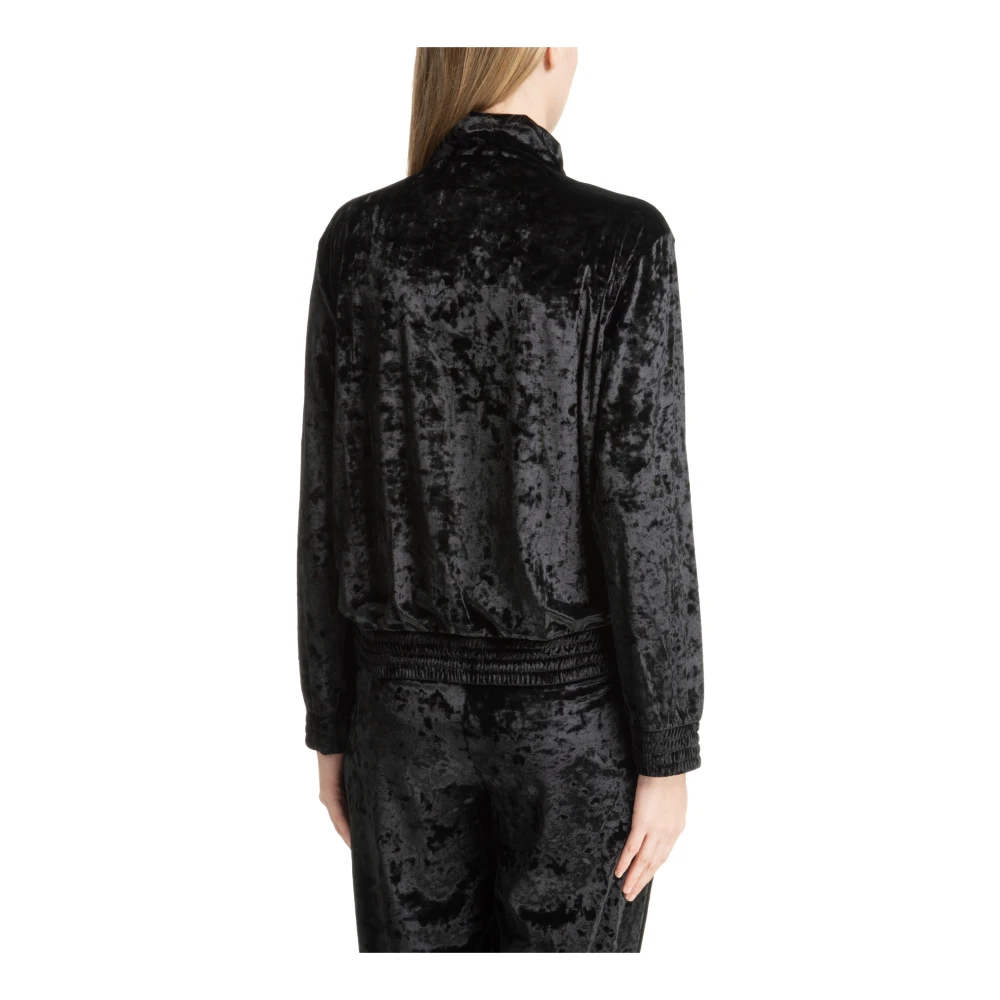 MC2 Saint Barth Effen Logo Rits Sweatshirt met Zakken Black Dames