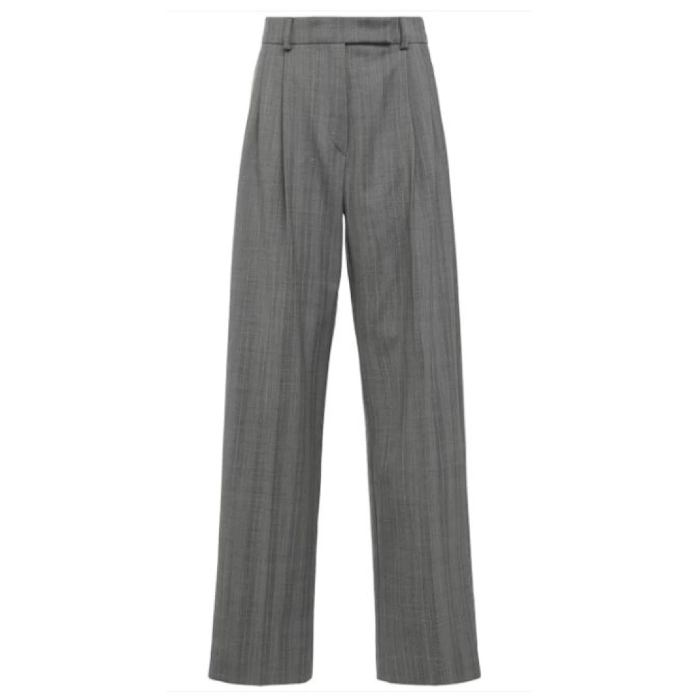SPORTMAX Grijze Wol Pinstripe Broek Gray Dames