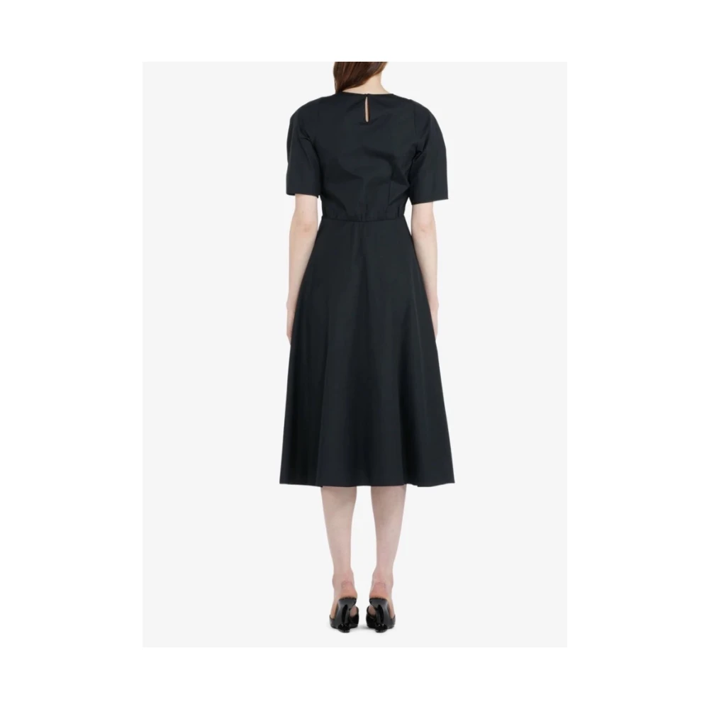 N21 Jurk Korte Mouw Ronde Hals Knoop Achter Black Dames