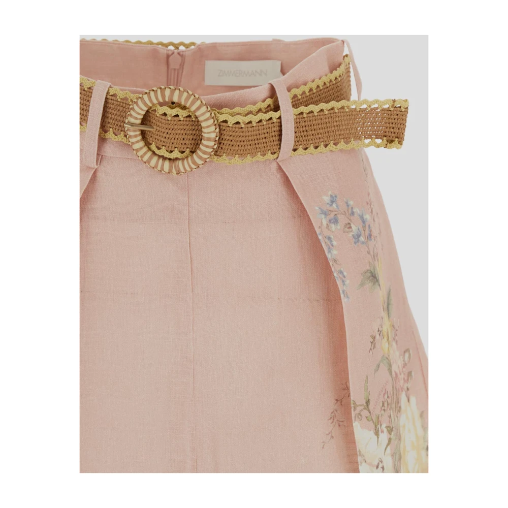 Zimmermann Linnen Tuck Short Pink Dames