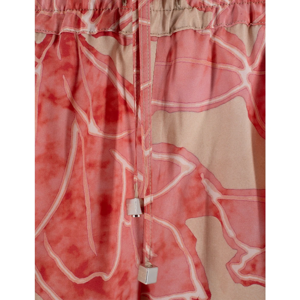 Kiton Zijden broek met bedrukt patroon regular fit Pink Dames