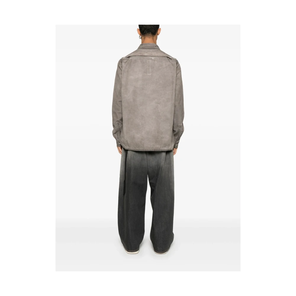 Rick Owens Donkere Schaduw Knoopsluiting Buitenkleding Gray Heren