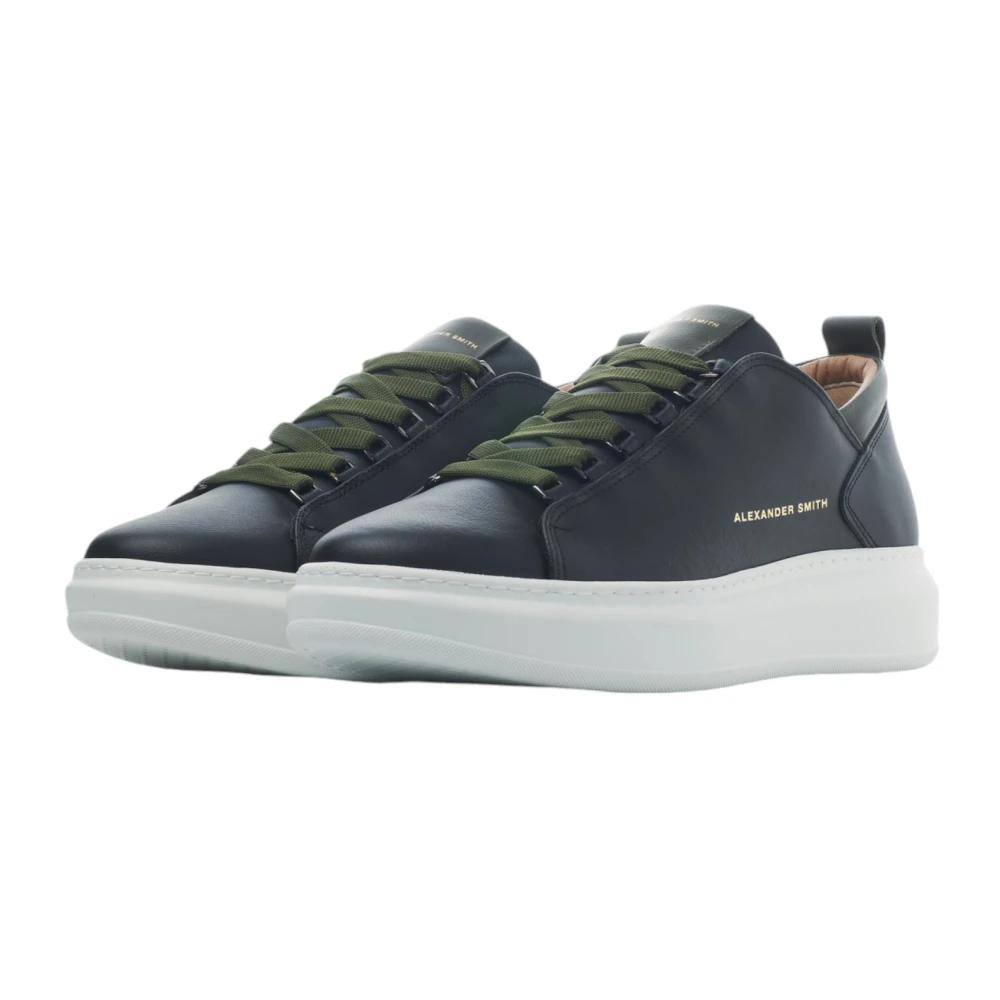 Alexander Smith Zwart Blauw Wembley Man Sneaker Black Heren