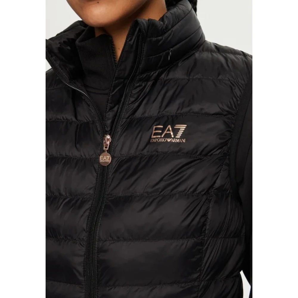 Emporio Armani EA7 Zwarte mouwloze jas 6Dtq06 Black Dames