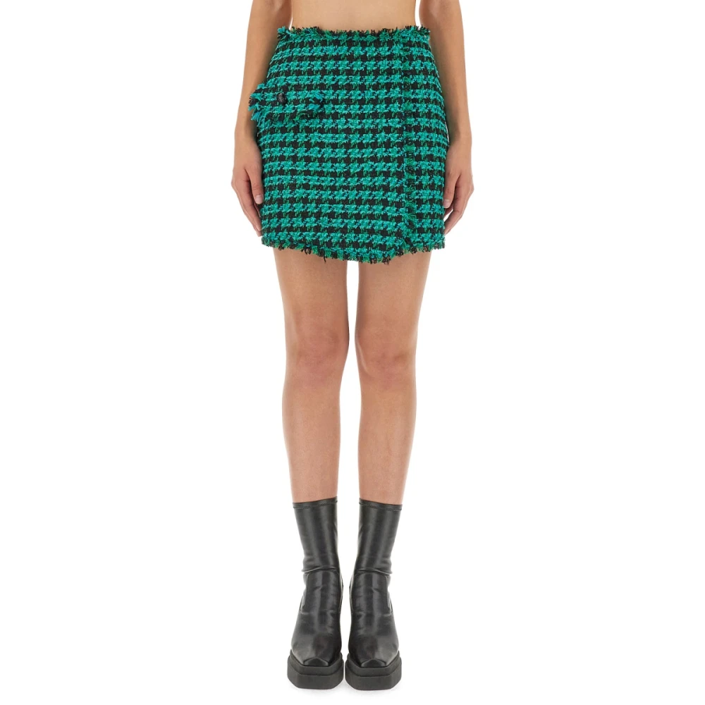 Msgm Tweed Shorts voor Stijlvolle Look Green Dames