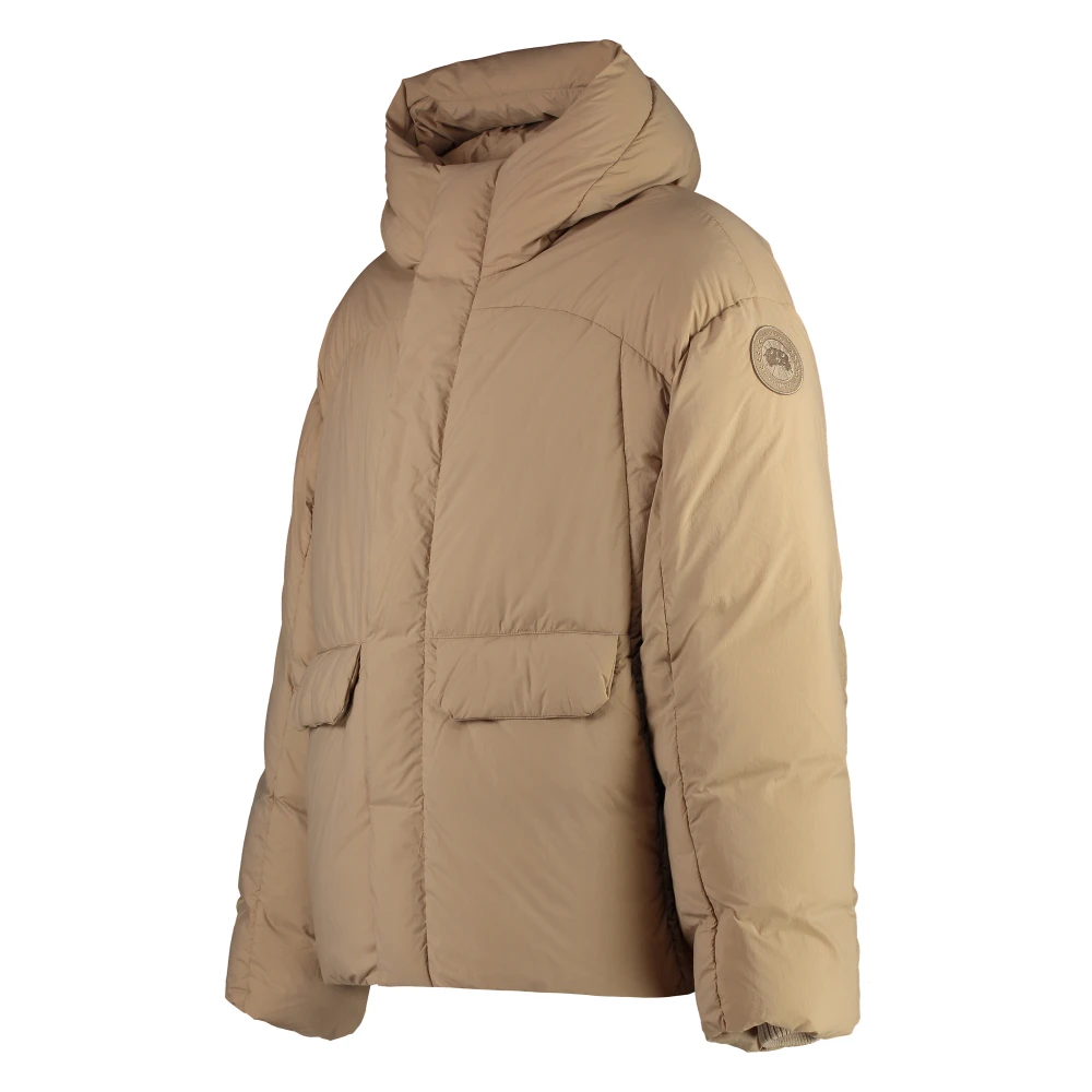 Canada Goose Gewatteerde jas met capuchon en zakken Beige Heren