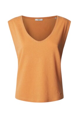 tvattad-orange-v-ringad-t-shirt
