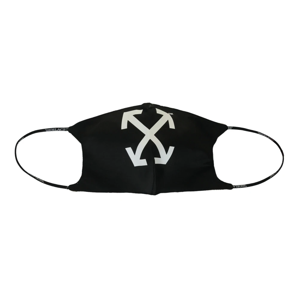 Off White Zwarte gezichtsmasker met pijllogo Black Dames