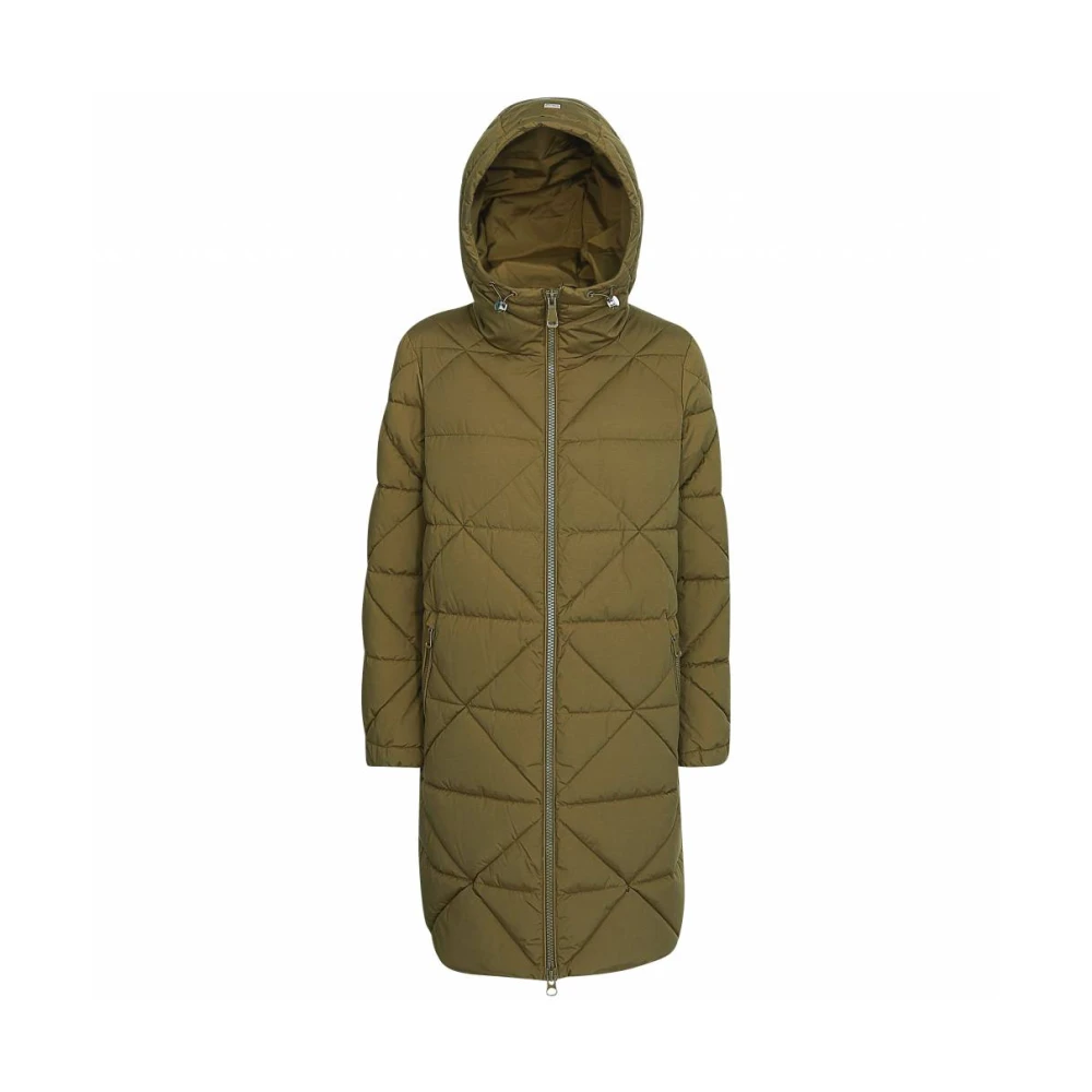 Geox Kvinno Grön Kappor & Rockar Dam, L, Polyester, Vinter Dunjacka För R