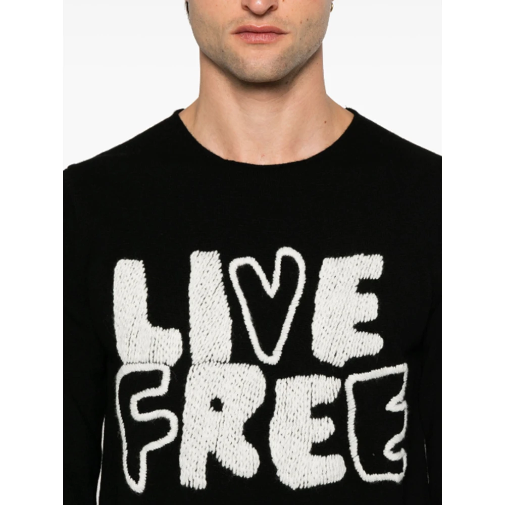 Comme des Garçons Live Free Geborduurde Trui (Zwart) Black Heren