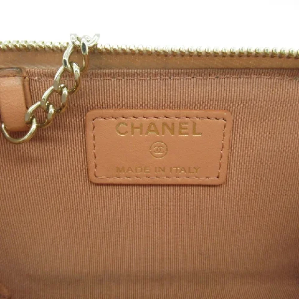 Chanel Vintage Pre-owned Leather wallets Beige Dames