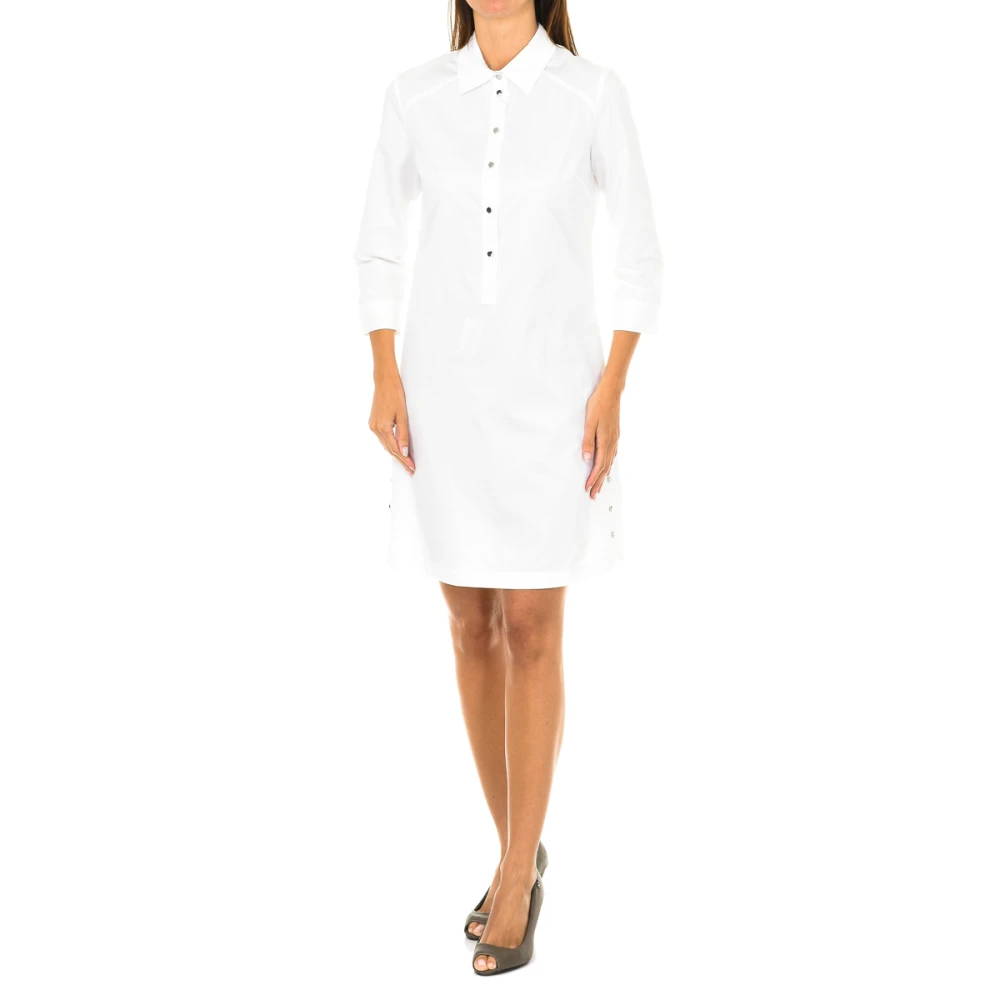 Armani Jeans Witte overhemdjurk met lange mouwen White Dames