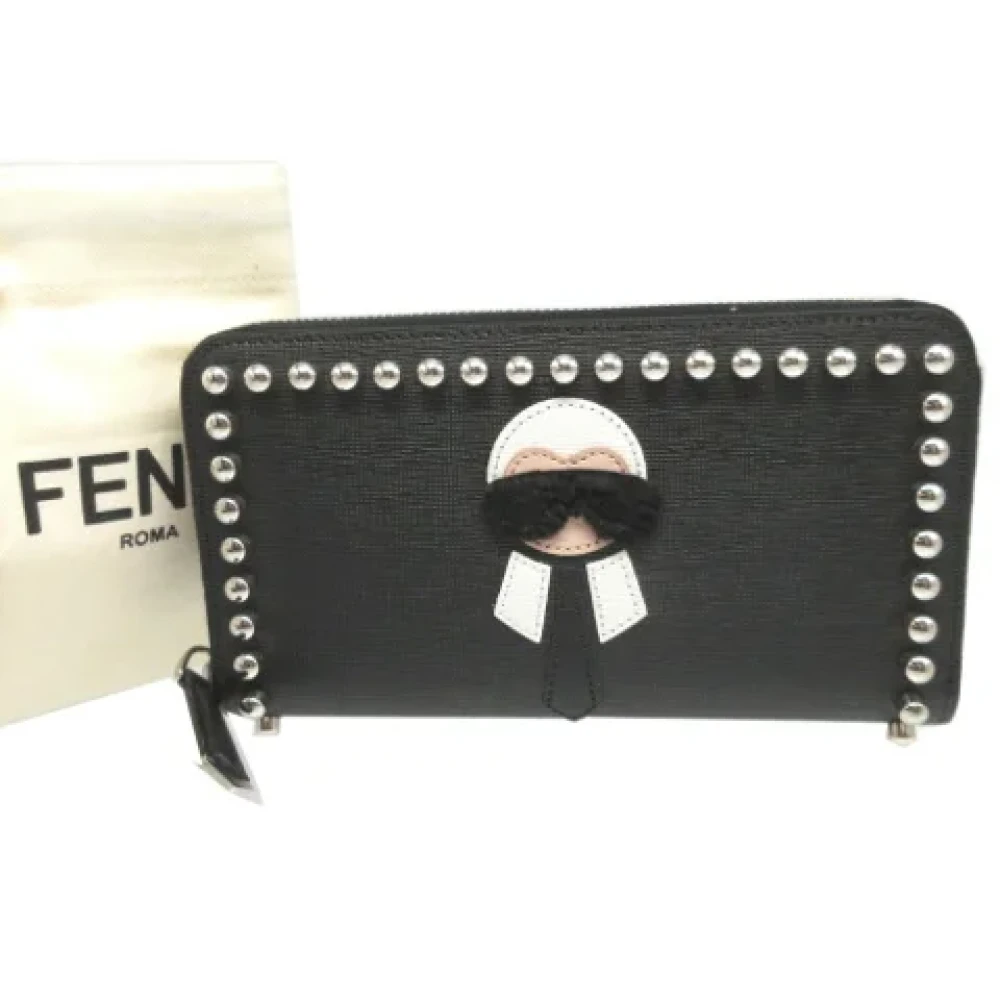 Fendi Vintage Pre-owned Leather wallets Black Dames