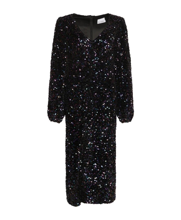 robe-midi-a-paillettes-lilas-noir