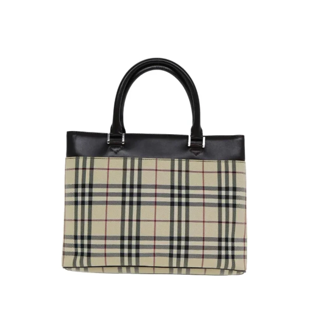 Burberry Vintage Pre-owned Canvas handbags Beige Dames