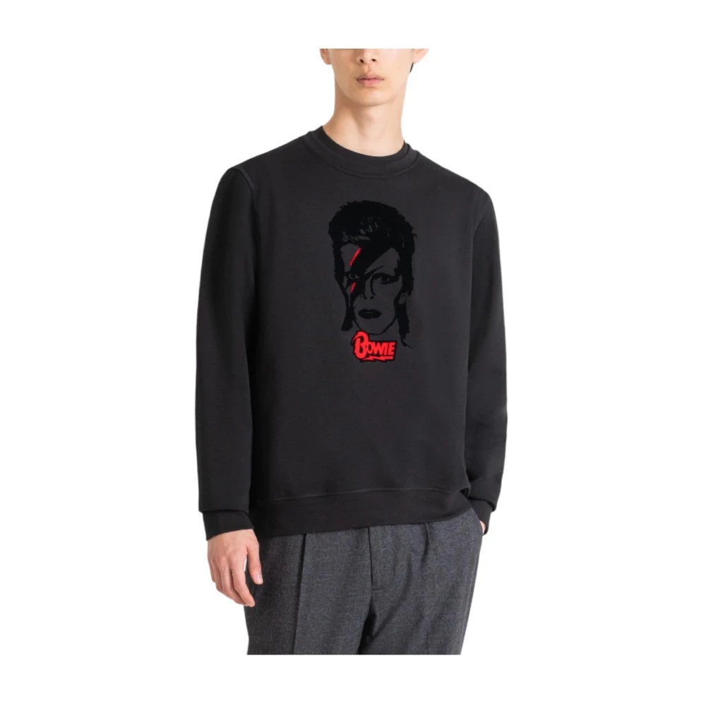 Antony Morato Zwarte Bowie Sweatshirt Modern Minimalistisch Ontwerp Black Heren