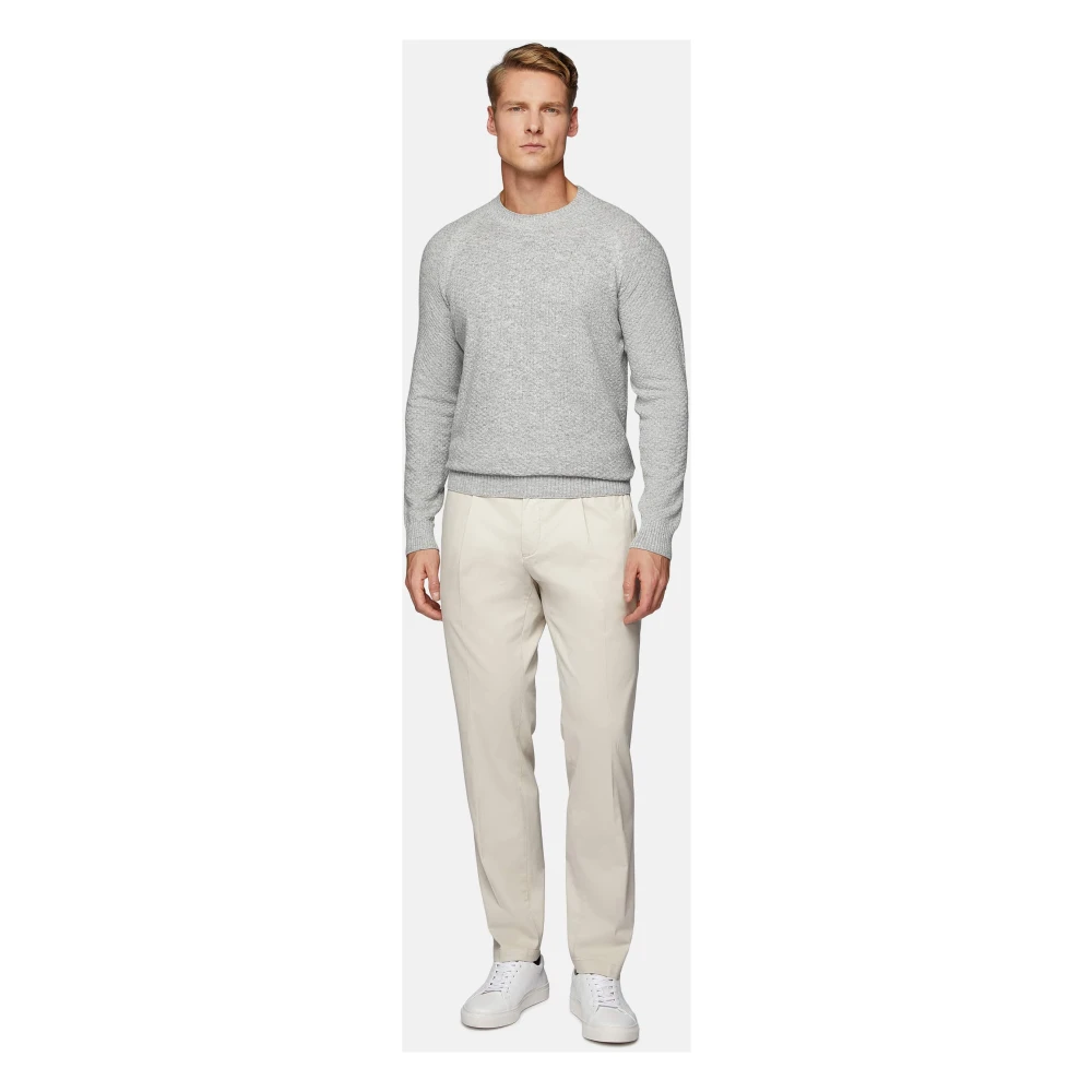 Boggi Milano Cashmere Blend Crew Neck Sweater Gray Heren