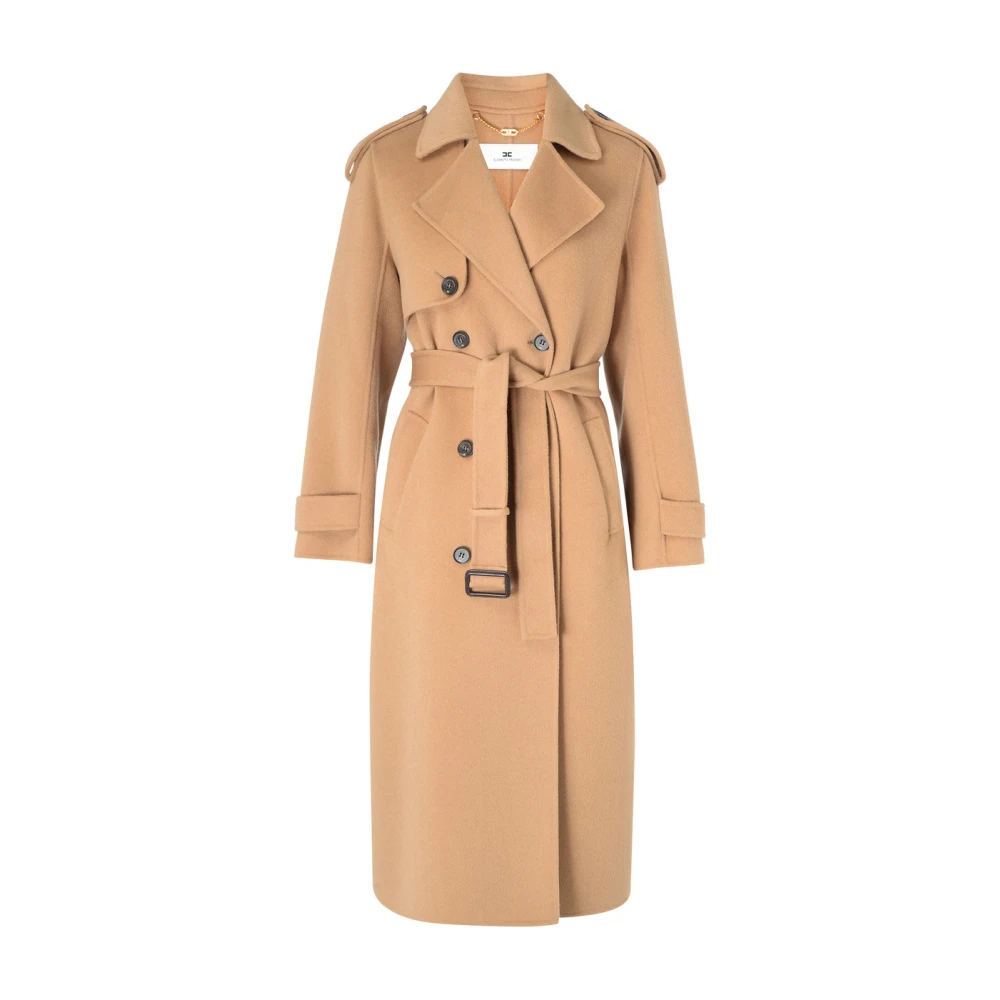 Elisabetta Franchi Kameel Ceintuurjas Brown Dames