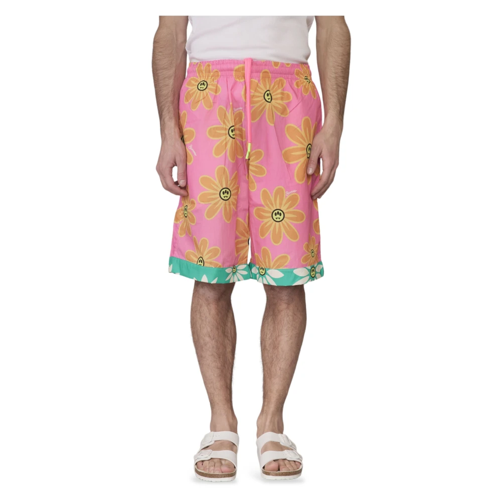 Barrow Bloemenprint Shorts Pink Heren
