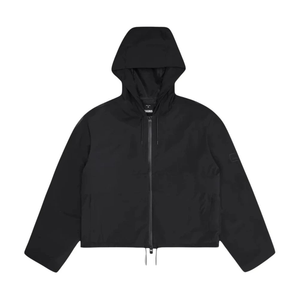 Rains Black Suva Hardshell Short String Jacket - Female - Light Jackets - S - Jackets