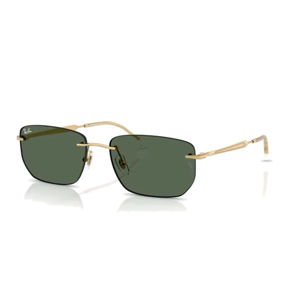 Ray-Ban Unisex Gul Geometriska Solglasögon I Metall