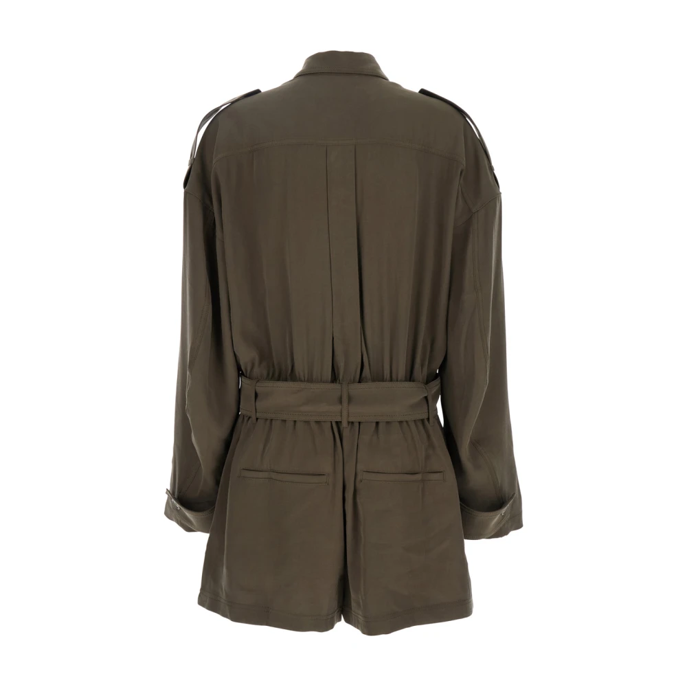 Andamane Groene jumpsuit met klassieke kraag Green Dames