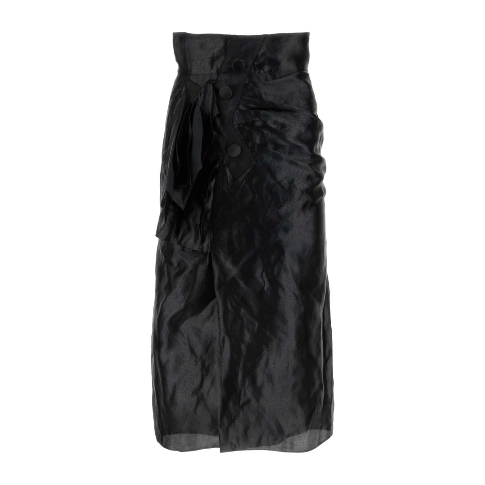 Maison Margiela Zwarte Jersey Rok Black Dames