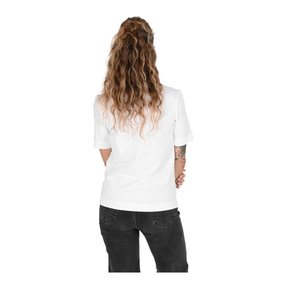 Moschino Kleurrijk Liefdesprint Katoenen T-shirt White Dames