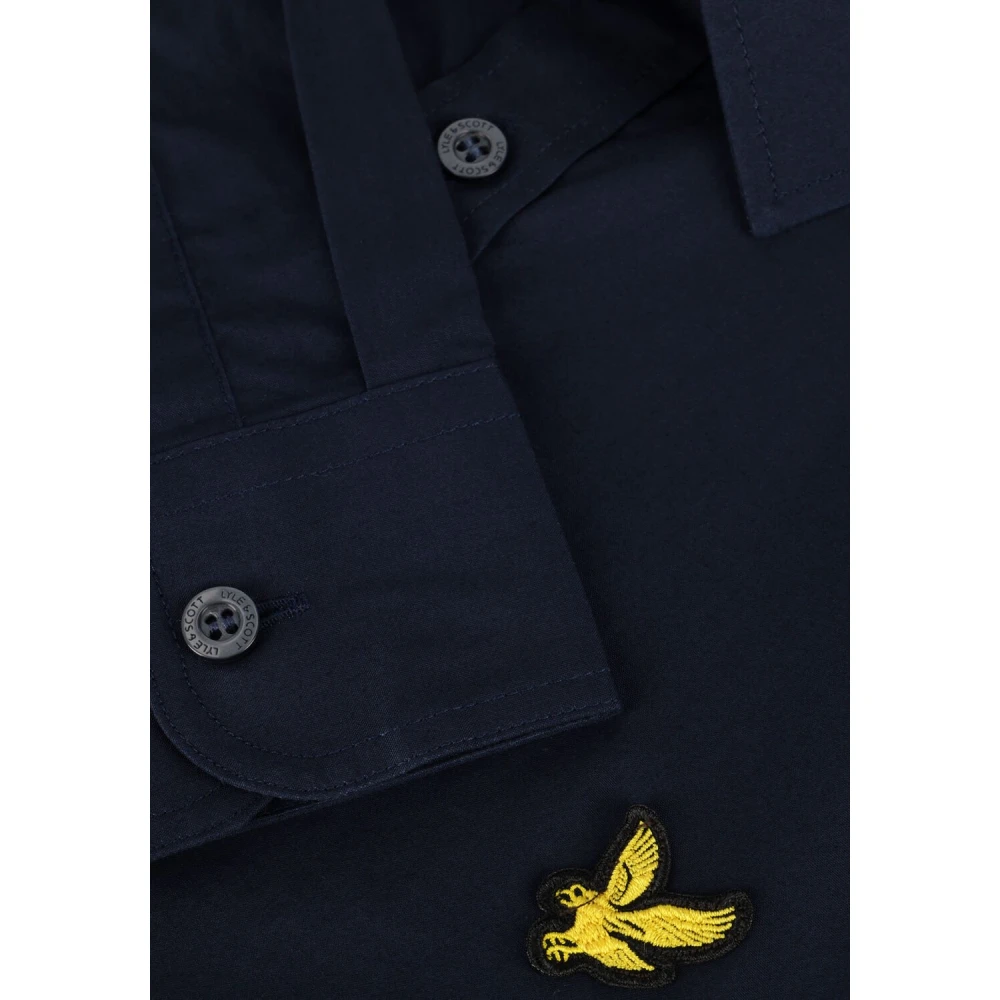 Lyle & Scott Blauwe Poplin Overhemd Lange Mouw Blue Heren