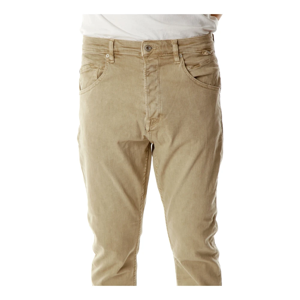 Gabba Tapered Fit Mid Waist Jeans Beige Heren