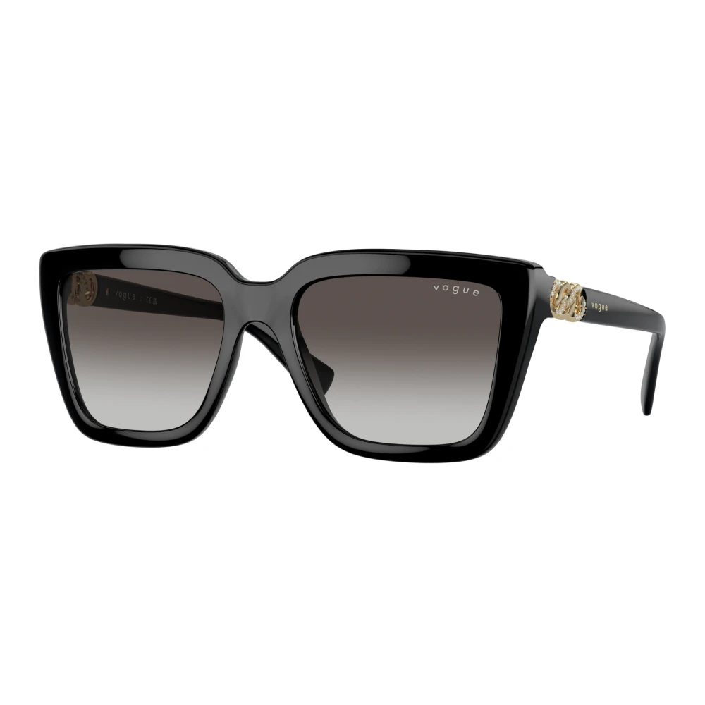 Vogue Women's Black/Grey Shaded Sunglasses