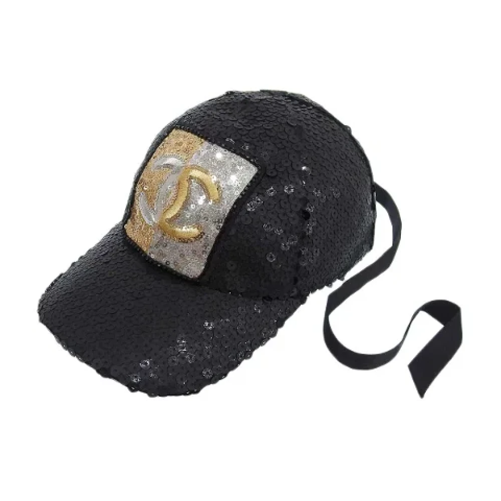 Chanel Vintage Pre-owned Fabric hats Black Dames