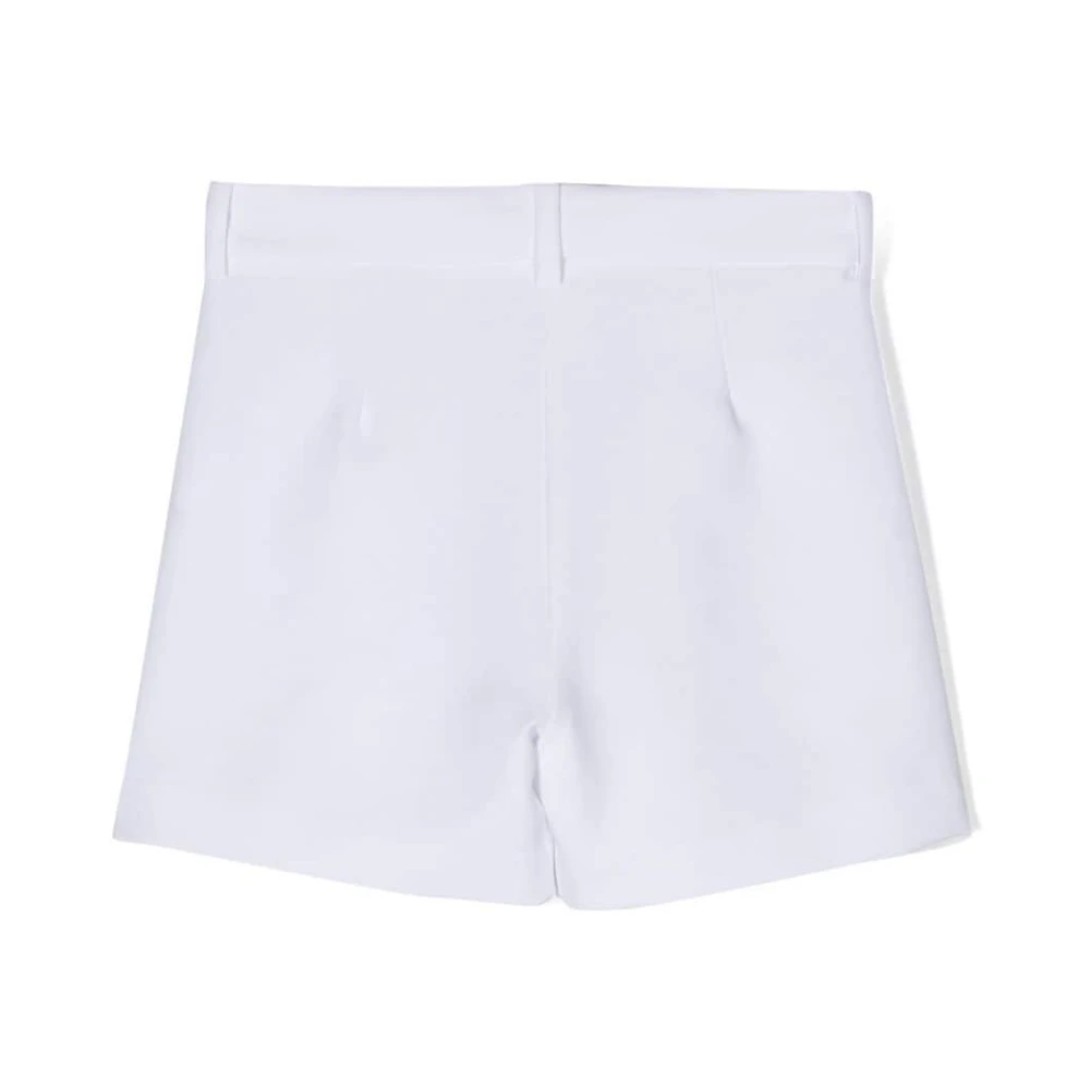 Monnalisa Witte Plooi-Detail Mini Shorts White Dames