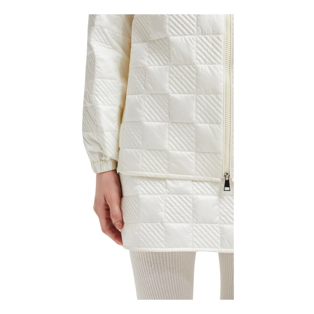 Moncler Gewatteerd Schaakbordpatroon Rits Shirt White Dames
