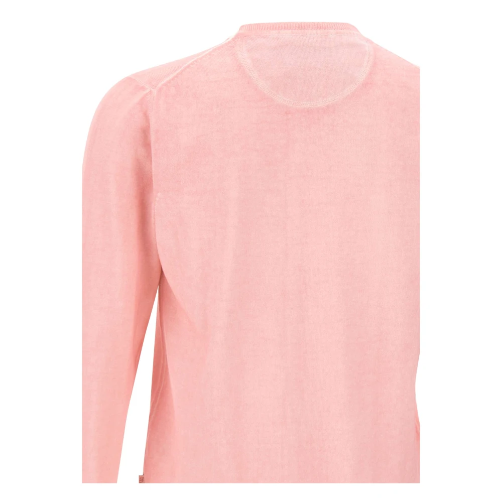 BOB Katoenen Trui Peony Ronde Hals Pink Heren