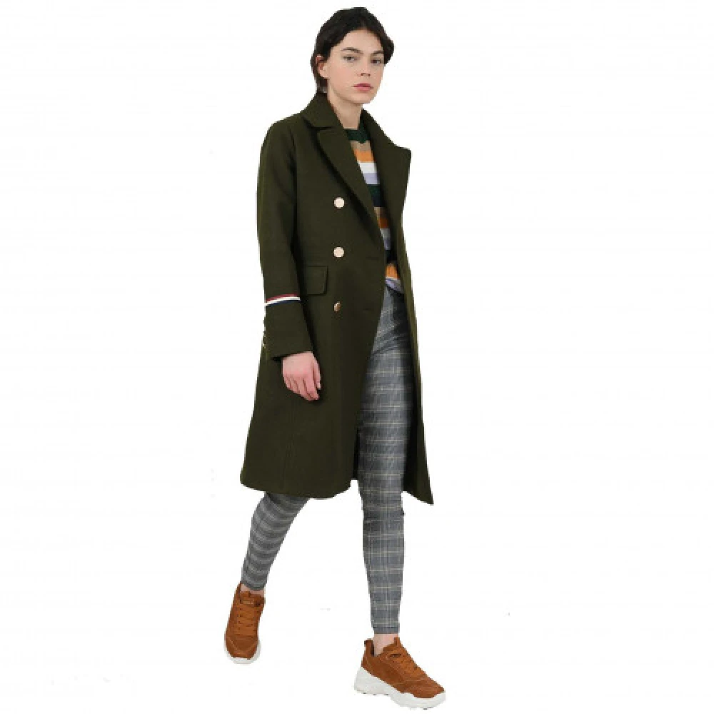 Molly Bracken Khaki Jas met Gouden Knopen Green Dames