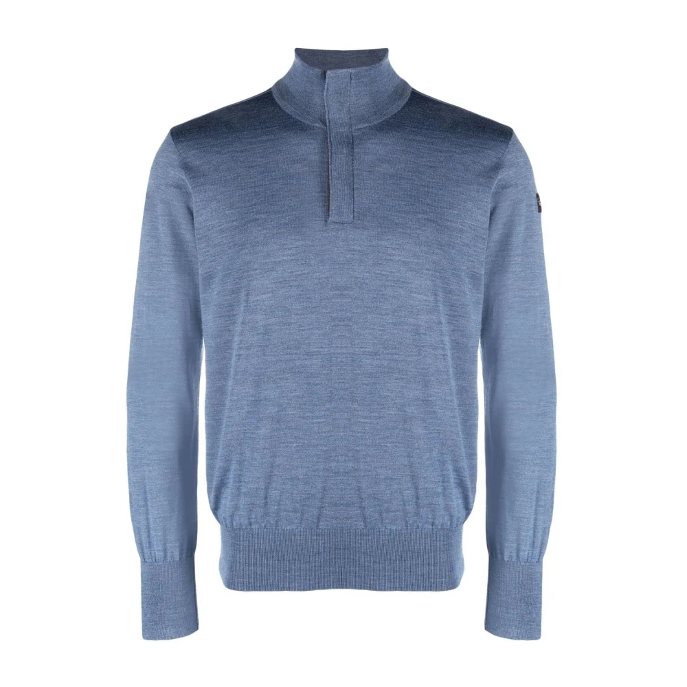 PAUL & SHARK Blauwe Wollen Zipped Pullover Sweater Blue Heren