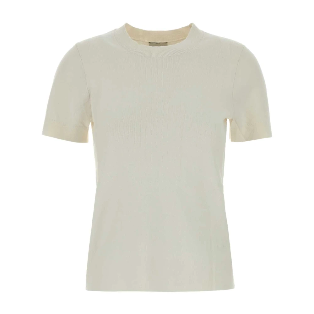 Calvin Klein Kvinno Vit Toppar Dam, M, Polyester, Sunny Stickad T-Shirt