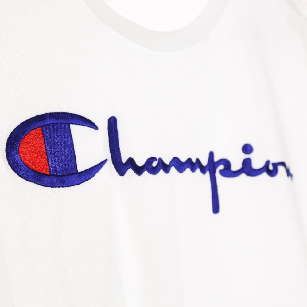 Champion Witte Crewneck Tee voor Mannen White Heren